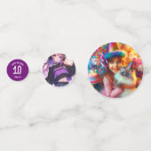 anime meisje gepersonaliseerde verjaardag confetti (Achterkanten)