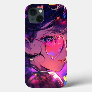 Anime meisje harten iPhone 13 hoesje