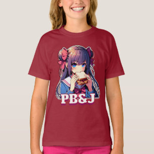 Anime Meisje het eten van een PB&J Sandwich T-shirt