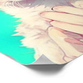 Anime Meisje Holding Een Schattige Kitten Poster (Hoek)