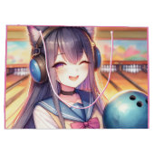  anime meisje in bowling verjaardagsfeestje groot cadeauzakje (Achterkant)