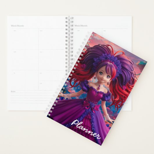 Anime Meisje in Paarse Planner (Display)