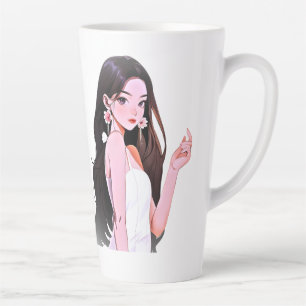 Anime Meisje Latte Mok Hoge Keramische Mok met K