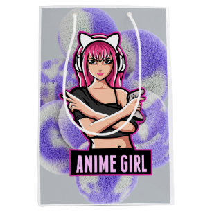 Anime Meisje Lieve Esthetische Karakter Illustra Medium Cadeauzakje