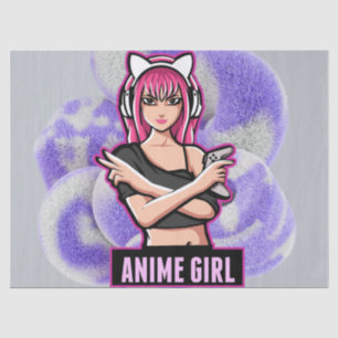 Anime Meisje Lieve Esthetische Karakter Illustra Tissuepapier