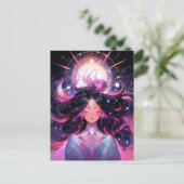 Anime Meisje Magische Prinses Briefkaart (Staand voorkant)