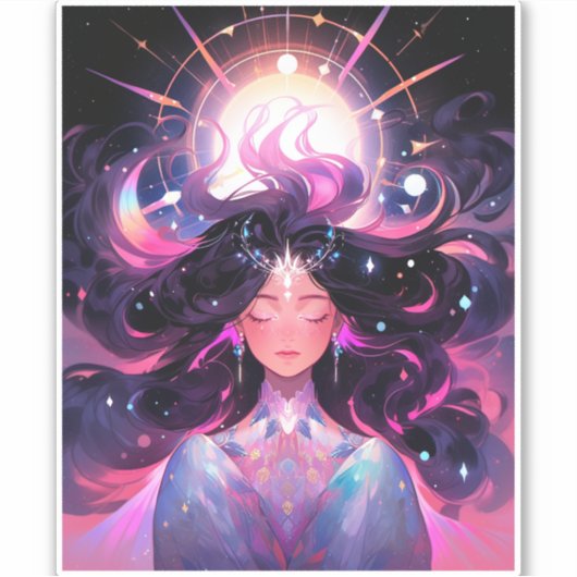 Anime Meisje Magische Prinses Sticker (Voorkant)