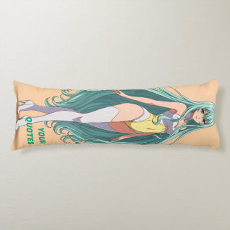 Anime meisje met turquoise haar lichaamskussen