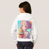 Anime Meisje met Whimsical Cupcake (Achterkant volledig)