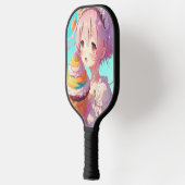 Anime Meisje met Whimsical Cupcake Pickleball Paddle (Links)