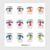Anime meisje ogen sticker (Vel)