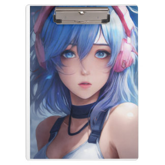Anime meisje ontwerp trendy stijl klembord
