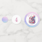 Anime Meisje op Eenhoorn Verjaardag Gepersonalisee Confetti (Voorkanten)