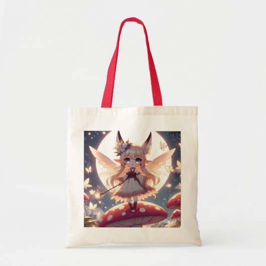 Anime meisje pixie hippie maan fee tote bag (Voorkant)
