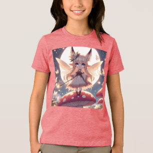 Anime meisje pixie hippie maan fee Tri-Blend shirt