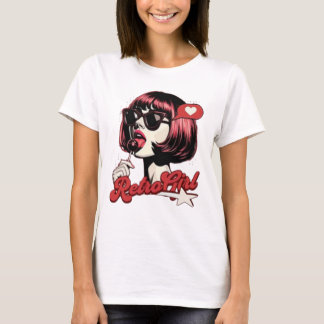 Anime Meisje Pop Art Grafische T-Shirt - Cute Retr
