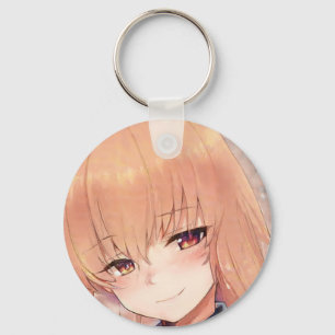 Anime meisje roodharige ginger wetende glimlach am sleutelhanger