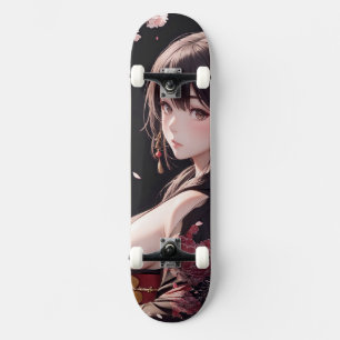 Anime Meisje Skateboard