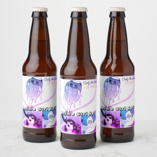 Anime Meisje Spit Drink Label Bier Etiket (Flessen)