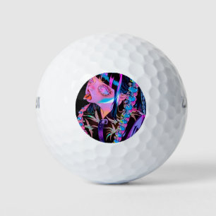 Anime meisje steken haar tong uit golfballen