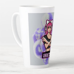 Anime Meisje – Stijlvol Modern Karakterontwerp Latte Mok