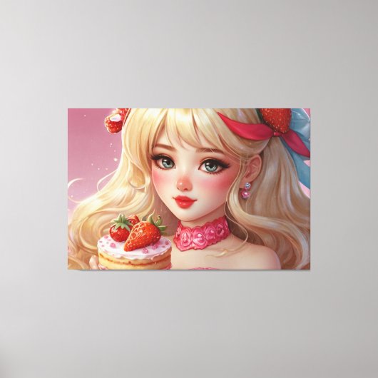 Anime meisje Stretched Canvas Afdrukken (Voorkant)