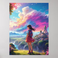 Anime Meisje uitzichten Vista