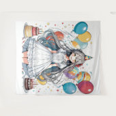 Anime meisje Verjaardag  Wandkleed (Voorkant (horizontaal))