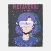 Anime meisje virtual reality bril Fleece deken (Voorkant)