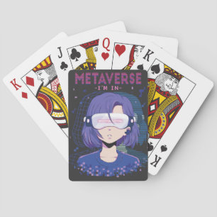 Anime meisje virtual reality bril Pokerkaarten