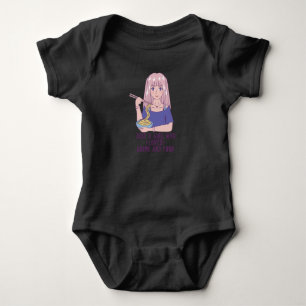 Anime Meisje voor Anime & Etenliefhebber Romper