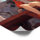 Anime Meisje Zittend op een Reuzenrobot Hand - Stu Poster (Hoek)