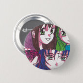 anime meisjes ronde button 5,7 cm (Voorkant /achterkant)