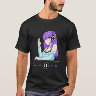 Anime Merch Anime Girl Cosplay Music Vaporwave T-shirt
