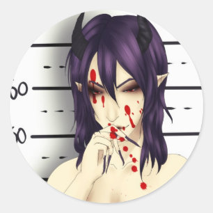 Anime mignon méchant gars avec des stickers de san