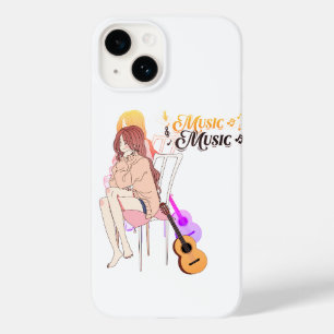 Anime Muziek Liefhebber Hoesje - Meisje dat Gitaar