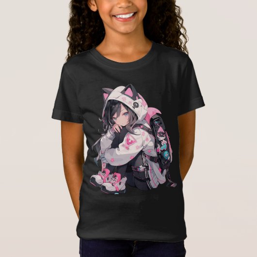 Anime Neko Bestfriend T-Shirt (Devant)