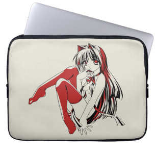 Anime Neko Kat Girl, Schattig Pittige Furry, RBP Laptop Sleeve