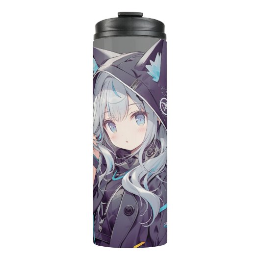 Anime Neko Kawaii Meisjesreeks Thermosbeker (Voorkant)