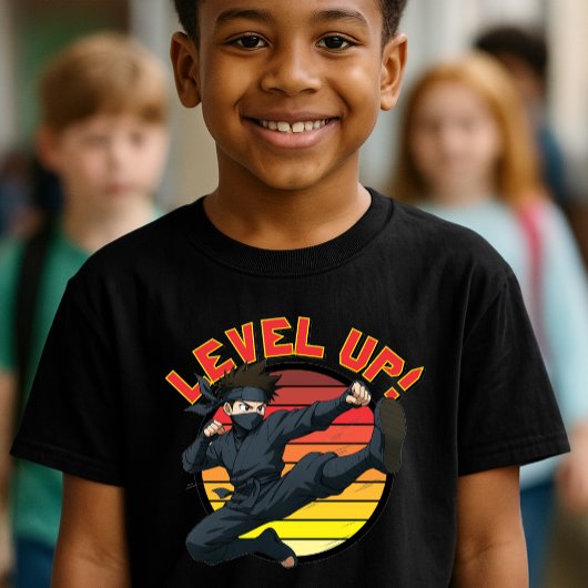 Anime Ninja On Retro Sunset Template Tri-Blend Shirt