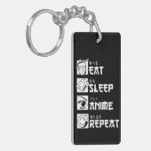 Anime Obsessie: Eten, Slaap, Anime, Herhalen Sleutelhanger (Voorkant Links)