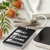 Anime Obsessie: Eten, Slaap, Anime, Herhalen Sleutelhanger (Voorkant Rechts)