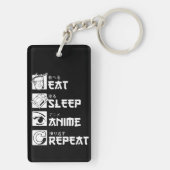Anime Obsessie: Eten, Slaap, Anime, Herhalen Sleutelhanger (achterkant)
