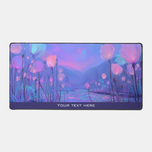 Anime Ocean Kawaii Fantasy Night Sky Floral Glow Bureaumat (Voorkant)