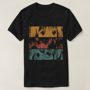 Anime Ogen Retro Esthetisch Ontwerp T-shirt
