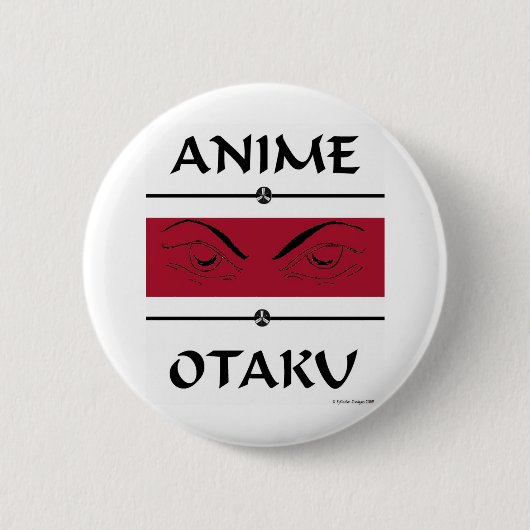 Anime Otaku Evil Eyes Ronde Button 5,7 Cm (Voorkant)