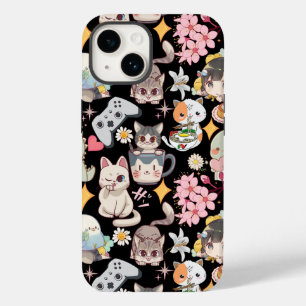 Anime Overload Leuk Patroon Zwart BG Case-Mate iPhone 14 Hoesje