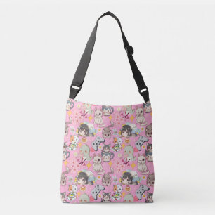 Anime Overload Schattig Patroon L Roze BG Crossbody Tas
