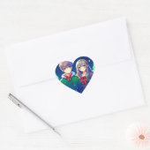 Anime Paar Romantische Kerstmis Hart Sticker (Envelop)