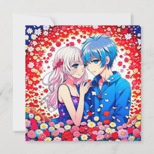 Anime Paar Unieke Bruiloft Kaart